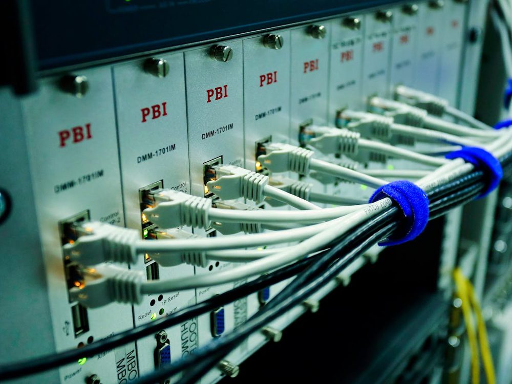 Network switch with Ethernet cabling